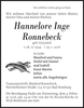Hannelore Inge Ronnebeck